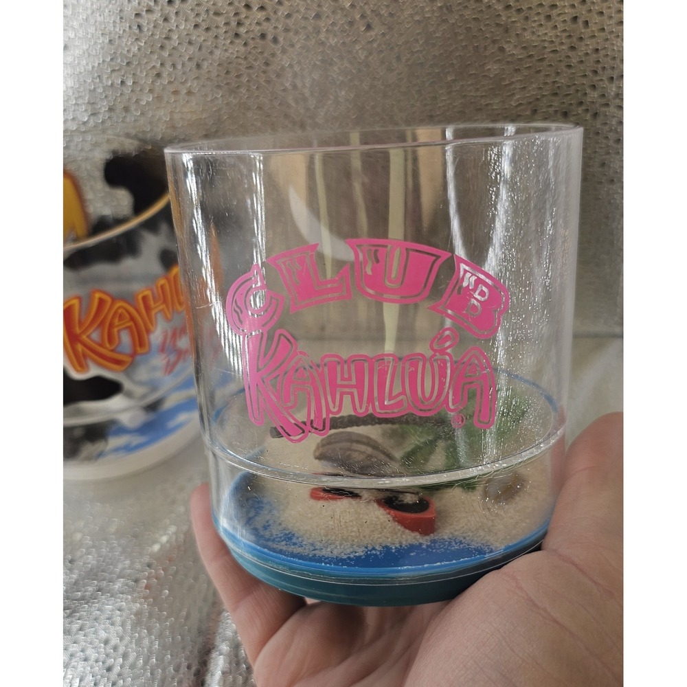 (2) Club Kahlua  Novelty Plastic Drinkware‎ Assorted Style Seashell Sand Designs - Picture 3 of 12